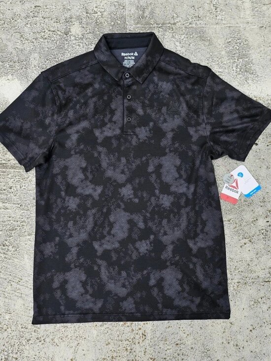 Reebok Other - Reebok Men Polo Shirt Black RBK-DRI Sport Casual Short Sleeve Shirt Size M NWT